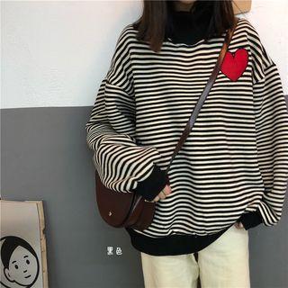 Heart-embroidered Sweatshirt