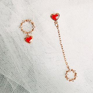 Non-matching Heart & Hoop Dangle Earring