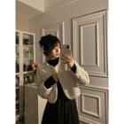Fleece-lined Tweed Cropped Jacket