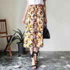 Pattern-printed A-line Long Skirt