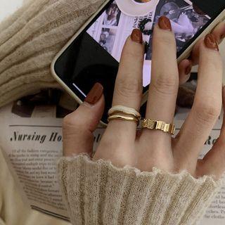 Irregular Alloy Open Ring / Layered Shell Alloy Open Ring