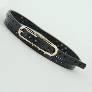Perforated Faux-leather Slim Belt