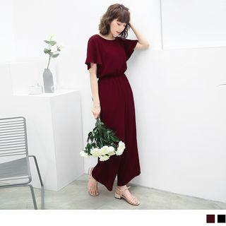 Flutter Sleeve Smocked Waist Jumpsuit