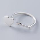 925 Sterling Silver Heart & Arrow Open Ring Ring - One Size