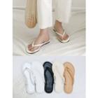 Braided Strap Faux-leather Flip-flops