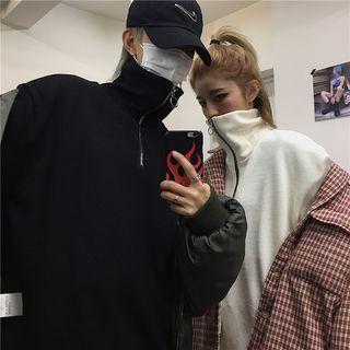 Couple Matching Zip Collar T-shirt