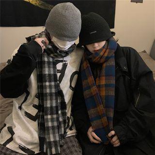 Couple Matching Plaid Woolen Scarf