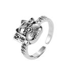 Fortune Cat Open Ring Silver - 13