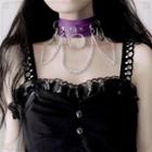 Chained Layered Faux Leather Choker