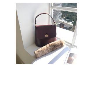 Faux-fur Trim Flap Tote Bag