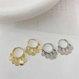 Disc Alloy Fringed Earring