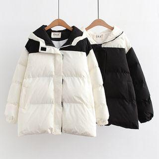 Two Tone Padding Hooded Jacket