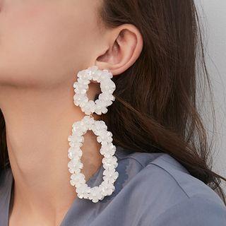 Faux Pearl Oval Dangle Earring 1 Pc - As Shown In Figure - One Size
