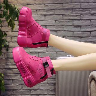 Lettering Platform Hidden Wedged Sneakers