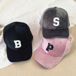 Alphabet Applique Velvet Baseball Cap