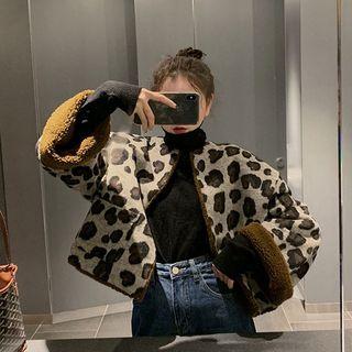 Leopard Print Open-front Jacket
