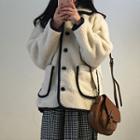 Contrast Trim Fleece Jacket