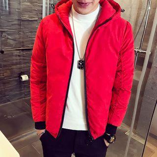 Print Back Hooded Padded Jacket