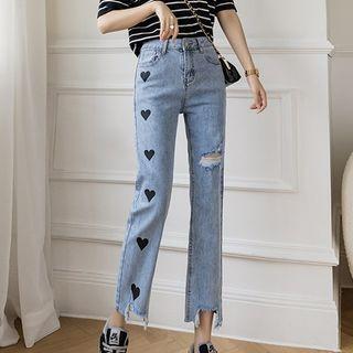 Heart Denim Pants
