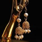 Freshwater Pearl Dangle Earring 1 Pair - White Faux Pearl - Gold - One Size