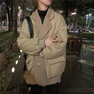 Mock Two-piece Loose-fit Jacket As Figure - One Size