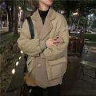 Mock Two-piece Loose-fit Jacket As Figure - One Size