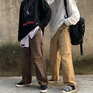 Tie-hem Straight-cut Cargo Pants