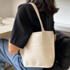 Set: Plain Shoulder Bag + Pouch