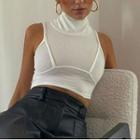 Mock Neck Cropped Tank Top