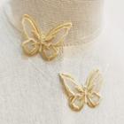 Chiffon Butterfly Choker 1 Pair - Gold - One Size