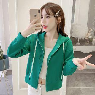 Lettering Hooded Long-sleeve Jacket