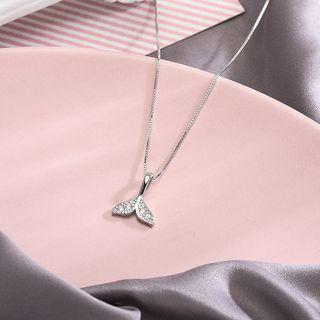 925 Sterling Silver Mermaid Tail Pendant Necklace Ns284 - Silver - One Size