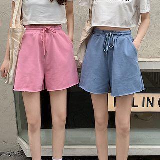 Wide Leg Drawstring Sweatshorts