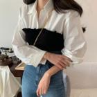 Mock Two-piece Blouse White - One Size