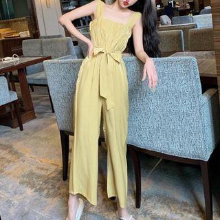 Square Neck Wide-leg Jumper Pants