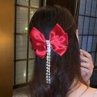 Bow Fabric Rhinestone Hair Clamp