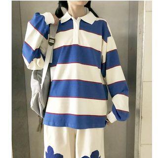 Striped Polo Shirt / Harem Pants