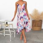 Spaghetti Strap Tie-dye A-line Midi Dress