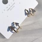 Rhinestone Triangle Hoop Earring 1 Pair - Silver Needle - As Shown In Figure - One Size