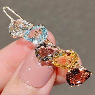 Faux Crystal Hair Clip Ly748 - Yellow & Blue - One Size