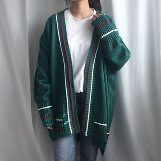 Contrast Trim Cardigan As Shown In Figure - One Size