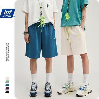 Unisex Embroidered Drawstring Shorts