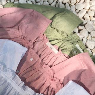 Square-neck Frilled-detail Blouse