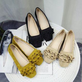 Square-toe Frill Flats