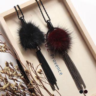 Tasseled Pompom Necklace