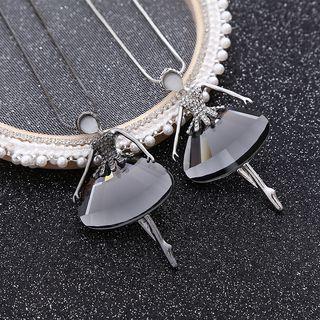 Rhinestone Ballerina Pendant Necklace