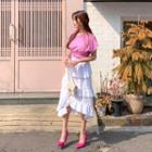 Frilled Dip-back Tiered Skirt