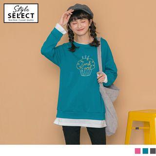 Mock Two Piece Cupcake Printed Top