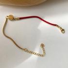 Chinese Characters Alloy Red String Bracelet K90 - Bracelet - Red - One Size