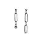 Chained Asymmetrical Stainless Steel Dangle Earring